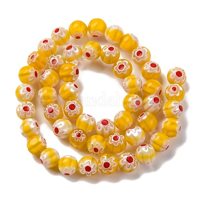 Ручной работы millefiori стеклянные бусины нитки LAMP-G164-05E-1