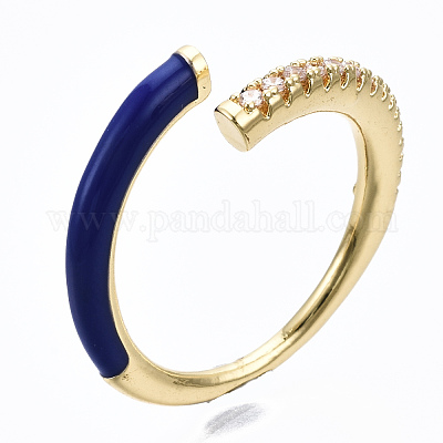 Латунные кольца из манжеты с прозрачным цирконием RJEW-S045-065-NR-1