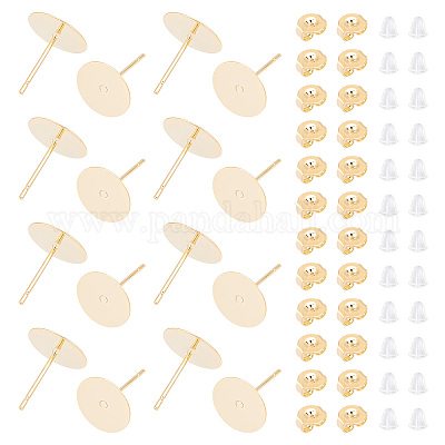 80 шт. фурнитура для сережек-гвоздиков из нержавеющей стали 304 STAS-DC0003-62-1