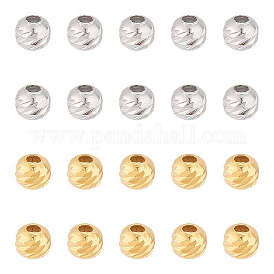 20 шт. 2 цвета 925 бусины из стерлингового серебра FIND-GO0002-69-1