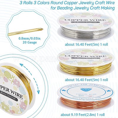 3 рулон 3 цвета медной ювелирной проволоки CWIR-SC0001-02A-1