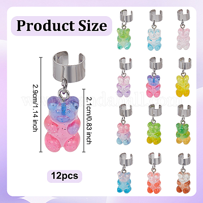 12 шт. подвеска-стетоскоп в виде медведя из смолы HJEW-OC00160-1