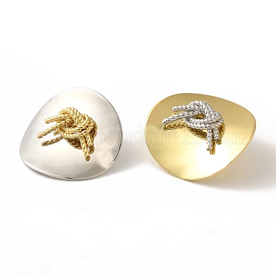 Серьги-гвоздики из латуни с микропаве из прозрачного кубического циркония EJEW-B062-01GP-02A-1