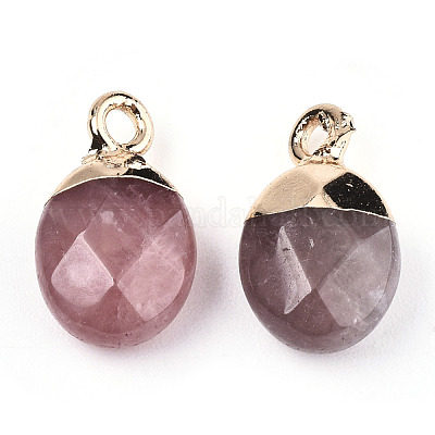 Натуральные клубничные кварцевые подвески G-N326-58F-1