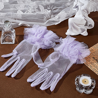 Кружевные перчатки AJEW-WH0070-41C-1