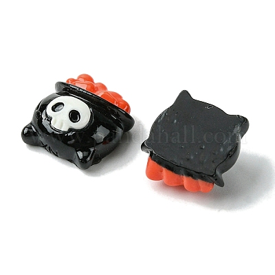 Кабошоны из непрозрачной смолы на тему Хэллоуина CRES-Q219-02I-1