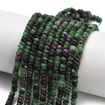 Натуральный рубин в цоизита бусин пряди G-Z110-B41-2x4mm-1