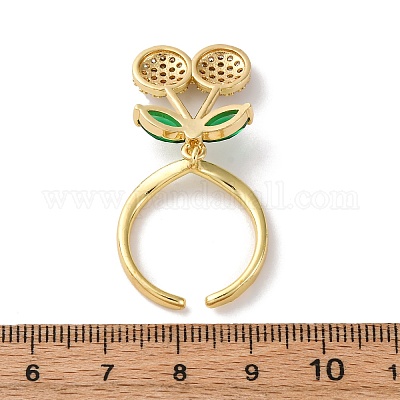 Открытые манжеты из латуни с микропаве и цирконием для женщин RJEW-U057-15G-1