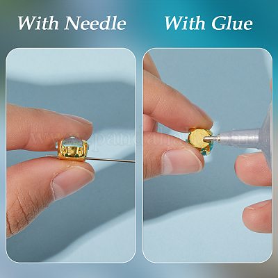 Стеклянный стальной коготь пришитый стразы FIND-WH20040-07G-02-1