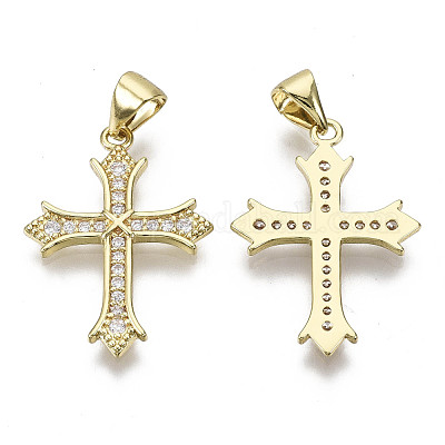 Латунные микропаве прозрачные подвески с фианитом ZIRC-N039-072-NF-1