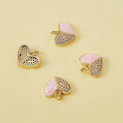 4 шт. Настоящая позолоченная латунь 18k с прозрачным кубическим цирконием KK-SZ0004-43-1