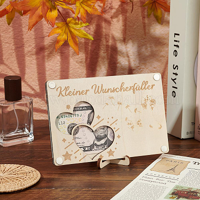 Деревянные подставки для денег с лазерной резкой AJEW-FG0004-22A-1