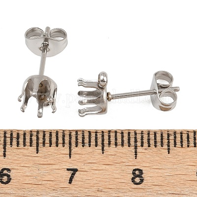 Плоская круглая фурнитура для сережек-гвоздиков из нержавеющей стали 304 STAS-D389-04D-P-1