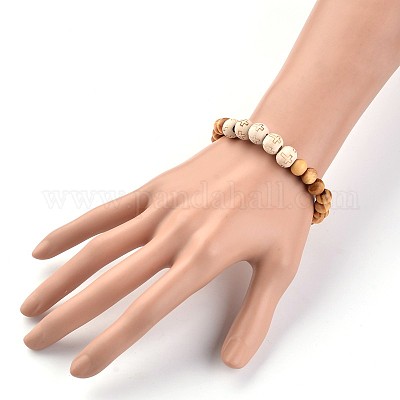 Крест из дерева из бисера браслеты простирания&nbsp;BJEW-JB02218-1