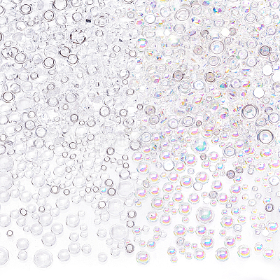 Кабошоны из прозрачного пластика с имитацией росы TACR-WH0026-01-1