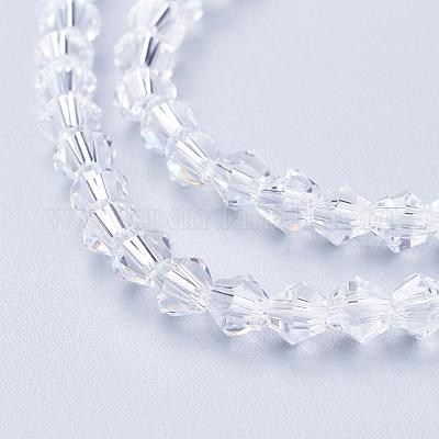 Прозрачные стеклянные двухконусные бусины X-GLAA-S026-07-1