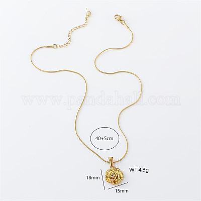 3 шт. элегантные ожерелья с подвеской в виде розы из нержавеющей стали для женщин QZ9315-1