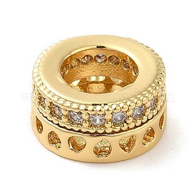 Латунные микро проложить Цирконий Европейский бисером KK-M248-03G-1