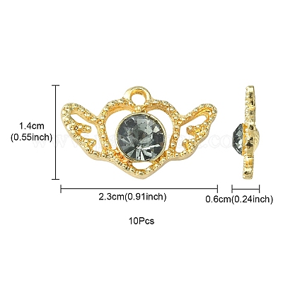 Подвески из сплава и страза ALRI-YW0001-16-1