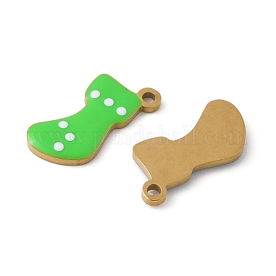 Рождественские эмалевые подвески из нержавеющей стали 304 STAS-Z153-01G-03-1