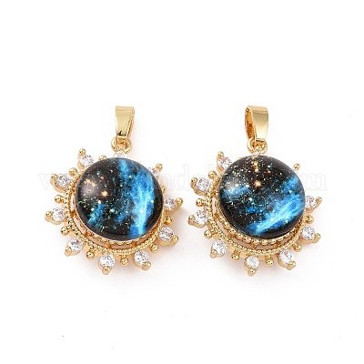 Латунные микропаве прозрачные подвески с фианитом X-KK-E068-VC466-1