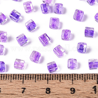 Прозрачные внутри цветные стеклянные бусины SEED-T007-11B-1