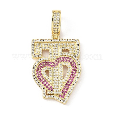 Латунные микропаве прозрачные подвески с фианитом KK-B141-04G-02-1