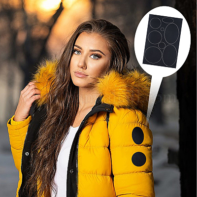 6 лист 3-х видов прямоугольника с круглым и овальным узором самоклеящаяся нейлоновая аппликация PATC-CP0001-01-1