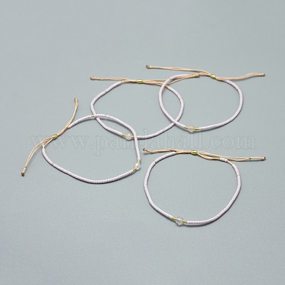 Регулируемые браслеты из бисера натурального розового кварца BJEW-F391-A01-1