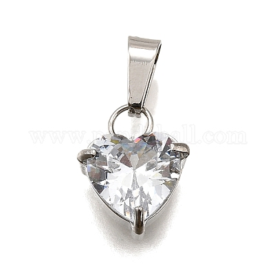 Подвески из нержавеющей стали 304 с микропаве из кубического циркония STAS-B086-13P-04-1