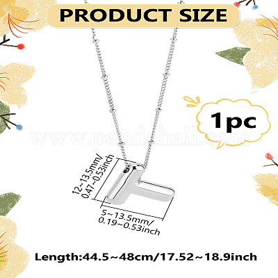 1 шт. латунная цепочка с подвесками в виде букв из сплава NJEW-LP0001-41T-P-1