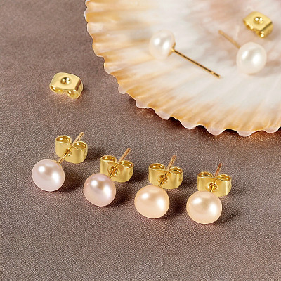 6 шт. серьги-гвоздики из натурального культивированного пресноводного жемчуга 3 цветов EJEW-TAC00025-1
