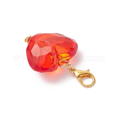 Подвеска в виде сердца из прозрачного акрила HJEW-JM04124-1