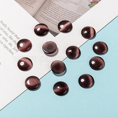 Стеклянный Кошка глаз кабошоны CE069-12-2-1