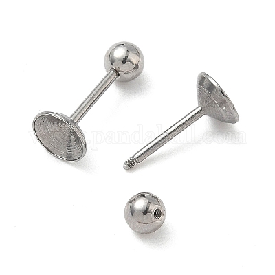 Фурнитура для сережек-гвоздиков из нержавеющей стали 304 STAS-U056-04B-P-1