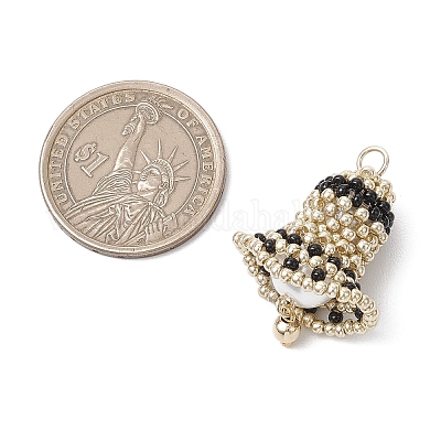 Круглые стеклянные бусины подвески в виде колокольчика мира PALLOY-MZ00733-1