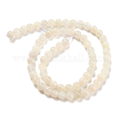Натуральный белый лунный камень бисер пряди G-F306-05AB-6mm-01-1