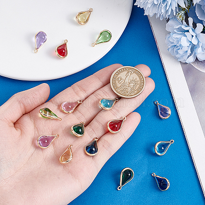 16шт. 8-х цветные стеклянные тыквенные подвески KK-PH0013-31-1