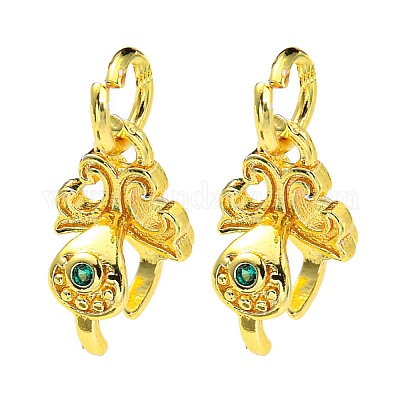 Латунные микро паве зеленый кубический цирконий ледоруб щепотка поручни KK-H452-35G-01-1