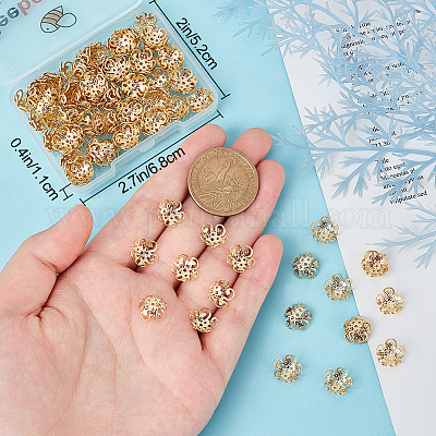 160 шт. колпачки для бусин из нержавеющей стали 304 STAS-BBC0002-50-1