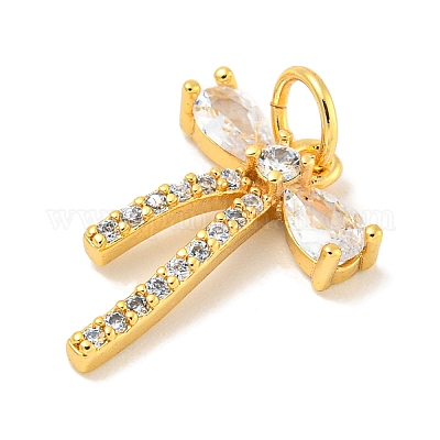 Покрытие стойки латунь микропаве прозрачные подвески из кубического циркония KK-B093-01C-G-1