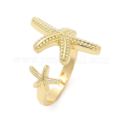 Латунные открытые манжеты для женщин RJEW-R032-05G-1