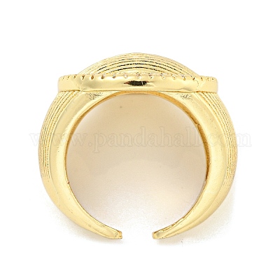 Широкое открытое кольцо-манжета с прозрачным кубическим цирконием RJEW-L121-020G-1