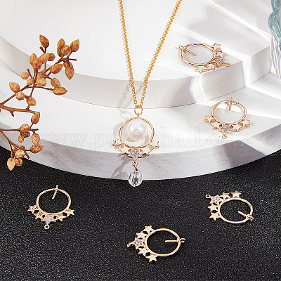 8 шт. латунные микропаве прозрачные кубические цирконии штифты звенья KK-BBC0007-74-1