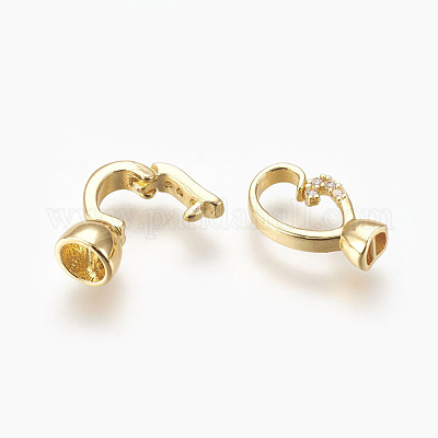 Латунные микро проложить кубического циркония раз за застежками KK-P164-08G-1