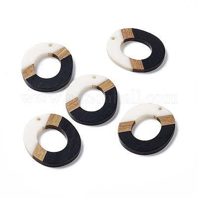 Подвески из непрозрачной смолы и ореха RESI-M027-01F-1