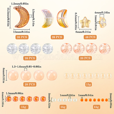 Прозрачные стеклянные бусины смешанного стиля GLAA-SC0002-17B-1