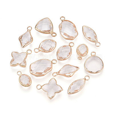 Латунь стекло кулоны GLAA-T027-09-1