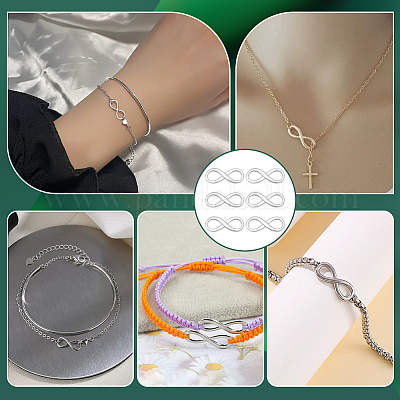 6 шт. 925 серебряные застежки 8-образной формы STER-PH0003-69P-1