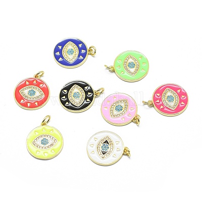 Латунные микропаве прозрачные подвески с фианитом KK-M207-F03-1